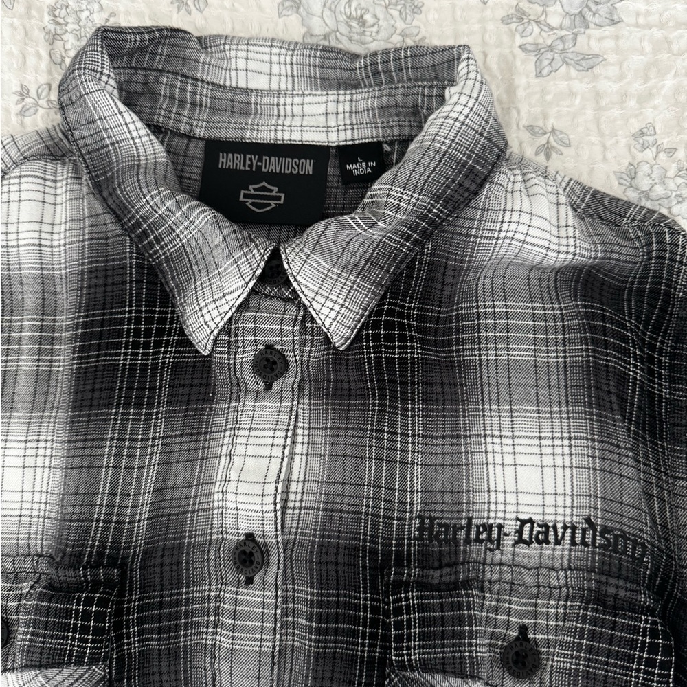 Harley-Davidson Monochrome Plaid Women's Shirt